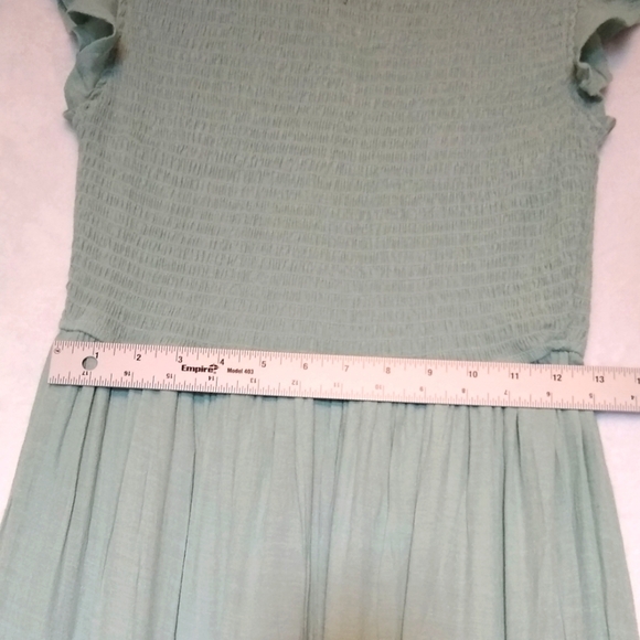 Mint Green Maxi Dress with Ruffle Cap Sleeves Sz Med - Picture 11 of 11